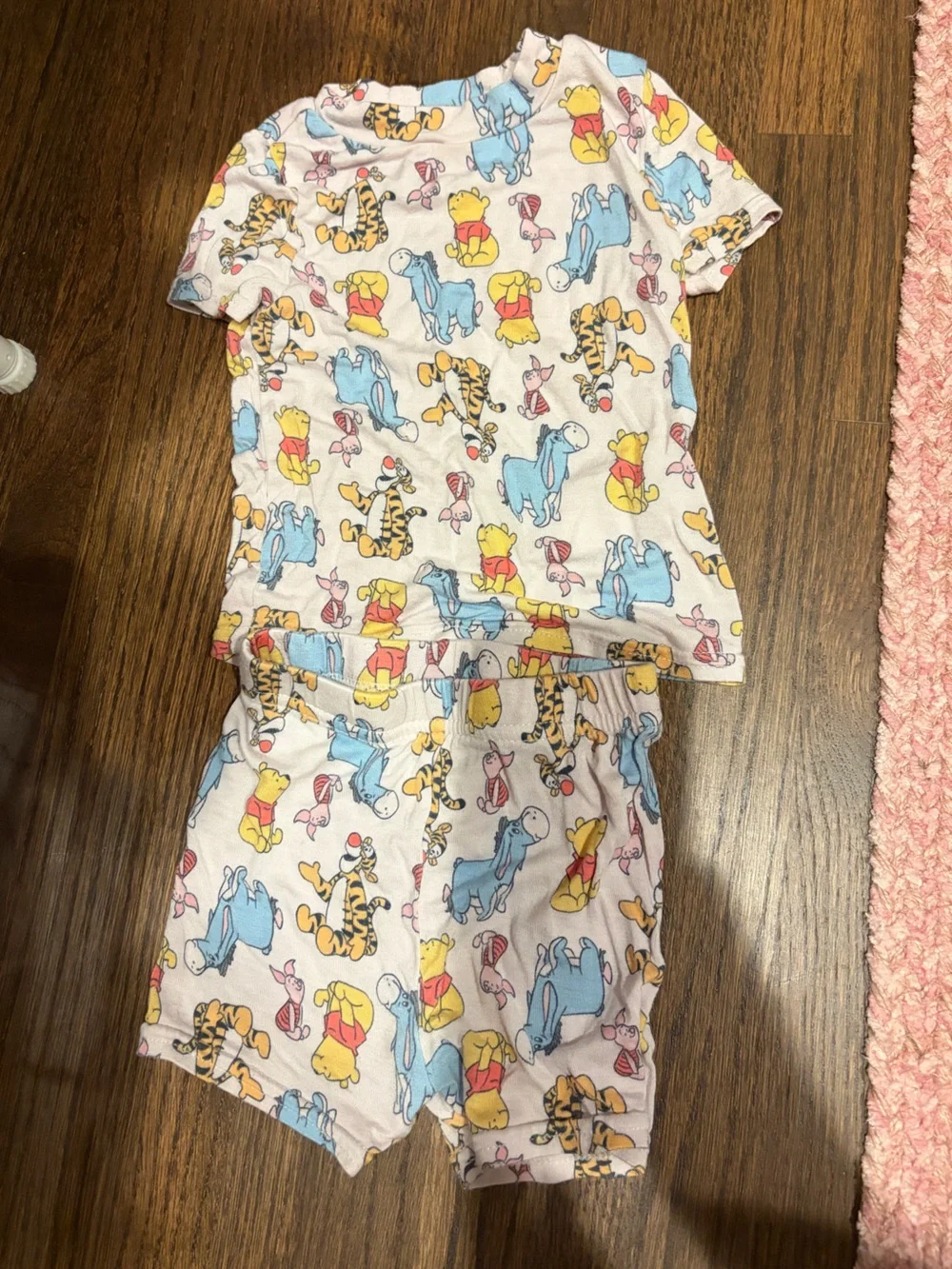 Disney Winnie the Pooh Cotton Pajama Set - White with Yellow, Blue & Pink